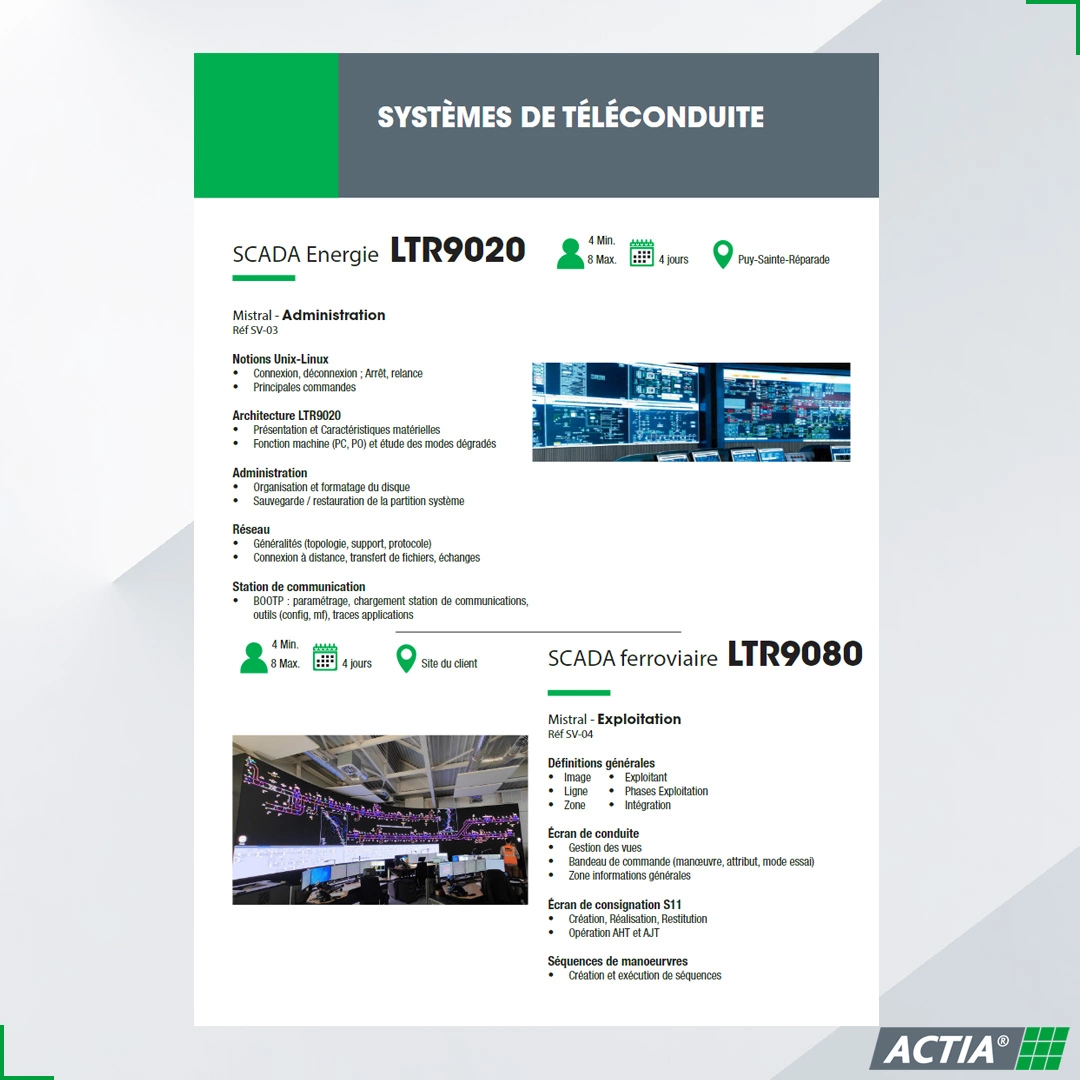 Catálogo de formación ACTIA Energy Formación en telecontrol SCADA - ACTIA Energy